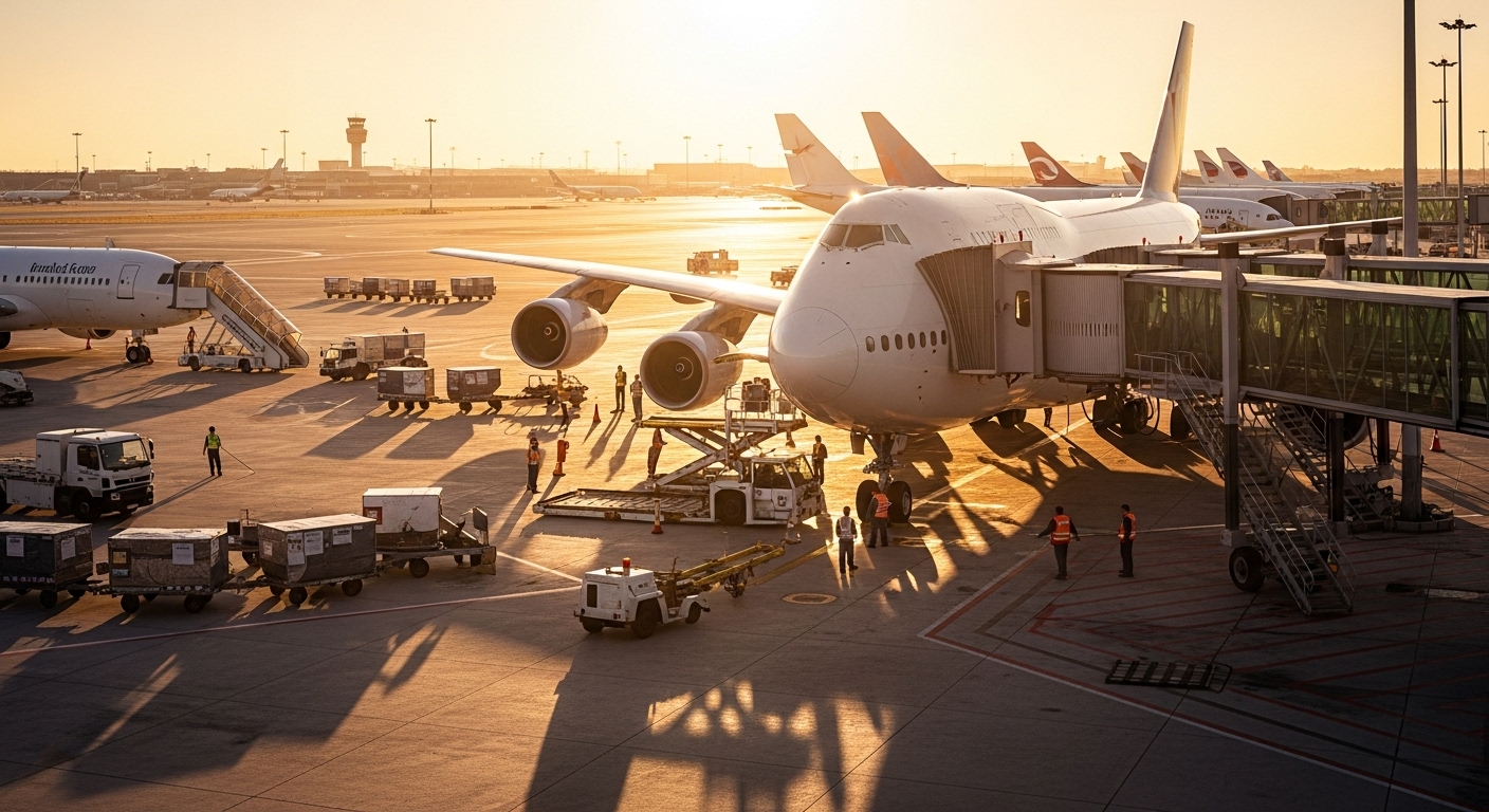 Airport Operations at Golden Hour